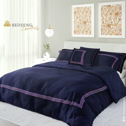 bedding essentials 08 piece navy blue bratta cotton satin comforter set duvet set be bcs 4 b